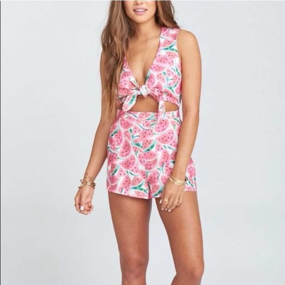 Show Me Your Mumu Nantucket One In A Melon Romper - Watermelon Print - NWT - L